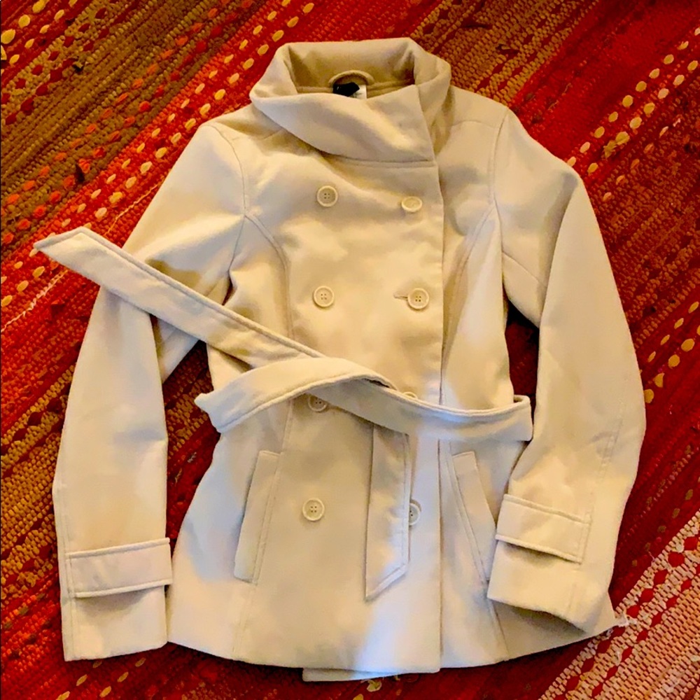 H&M Cream Colored Peacoat